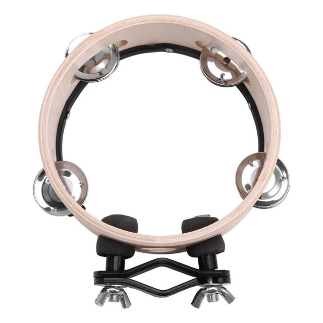 Cercle de Tambour Hochet à Double Rangée Anneaux de Tambourin Tambourin Percussion Instruments de Musique Couleur Bois