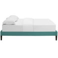 thumbnail image 6 of Modway Tessie King Polyester Fabric Bed Frame with Squared Tapered Legs in Teal, 6 of 7