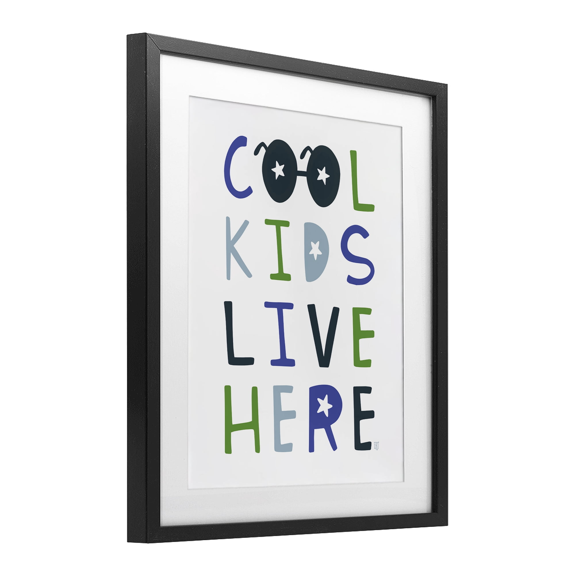 Stupell Industries Cool Kids Live Here Black Framed Print Under Glass, design by Elizabeth Tyndall