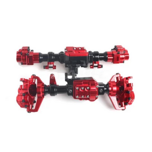 ZheElen Aluminum Alloy Front And Rear Axle Housings For 1/10 Axial SCX10 Crawler Red