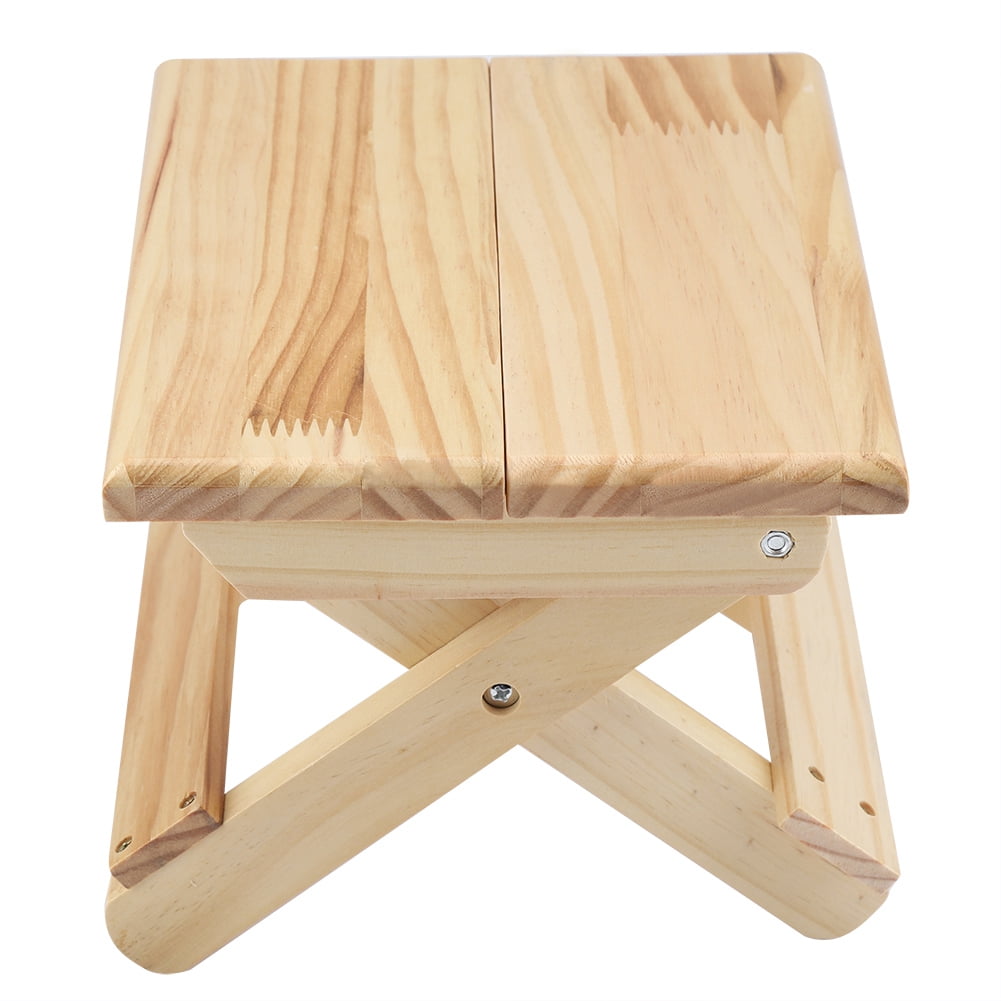 LYUMO Foldable Solid Wood Small Square Bench Rural Styles Bench