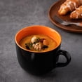 thumbnail image 6 of AmorArc Ceramic Soup Mugs with Lid, 24 oz Soup Cups with Hanlde for Coffee,Cereal,Salad,Noodles,Tea,Soup Bowls Cups,Microwave &Dishwasher Safe, Set of 4, Multi-color with Vented lid, 6 of 7