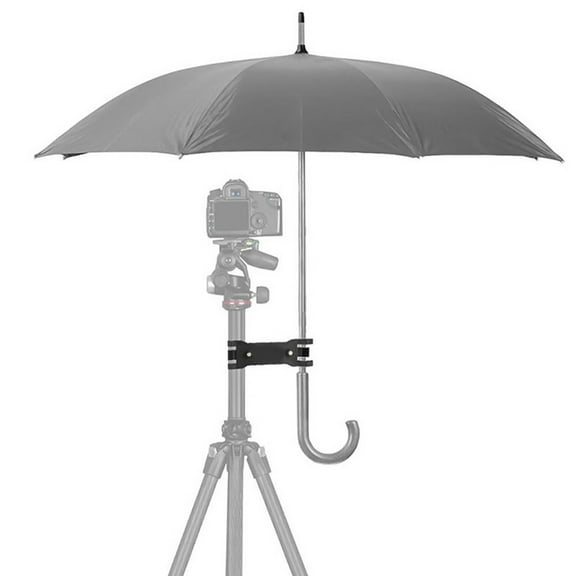 Camera Tripod Umbrella Clamp | Weatherproof Abs Photography Accessory | Secure Double Clamp for Outdoor Shooting | Holds Umbrella to Protect Camera From Rain & Sun