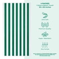 thumbnail image 4 of American Soft Linen, 100% Cotton 4-Pack Turkish Cabana Striped Beach Towels – Sand-Free, Soft & Absorbent, 30x60 Inches - Forest Green, 4 of 10