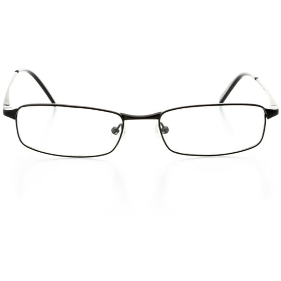 Unisex Optical Eyewear - Rectangle Shape, Metal Full Rim, Black