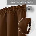 thumbnail image 6 of Brown Beige Striped Farmhouse Short Window Curtain Valances, Modern Farmhouse Retro Lines Rod Pocket Kitchen Valances for Living Room Bedroom Bathroom Cafe 42" x 18", 6 of 8