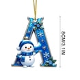 thumbnail image 2 of Clearance Cute Snowman Letter A Personalized Christmas Ornaments, Christmas Tree Decorations, 2D Christmas Tree Pendants for Xmas Tree Decor, 2 of 7