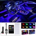 thumbnail image 1 of Car Interior LED Light Strips 4-Pack USB Charger Multi-Color With Active Sound Function Wireless Remote Control, 1 of 5
