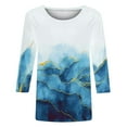 thumbnail image 4 of IROINNID Savings Polyester Long Sleeve T Shirt for Women Leisure Printed T-shirt Mid-length Blouse Round Neck Tops,Sky Blue, 4 of 4