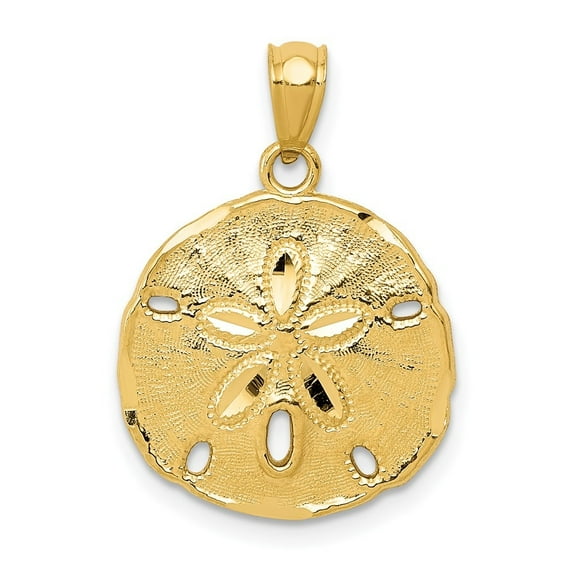 Auriga Fine Jewelry 14K Yellow Gold Polished Large Sand Dollar Pendant for Women