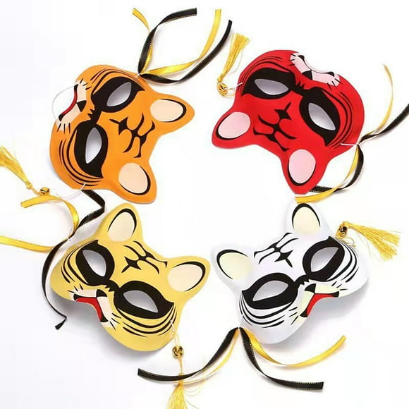 Tiger Animal Mask Decorative: 4PCS Masquerade Mask Cosplay Party Mask for Easter