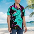 thumbnail image 5 of Haiem Rex Dinosaur With Sunglasses Printed Hawaiian Shirt for Men - Men’s Casual Beach Summer Shirts - Stretch Fabric with Modern Fit-Large, 5 of 9