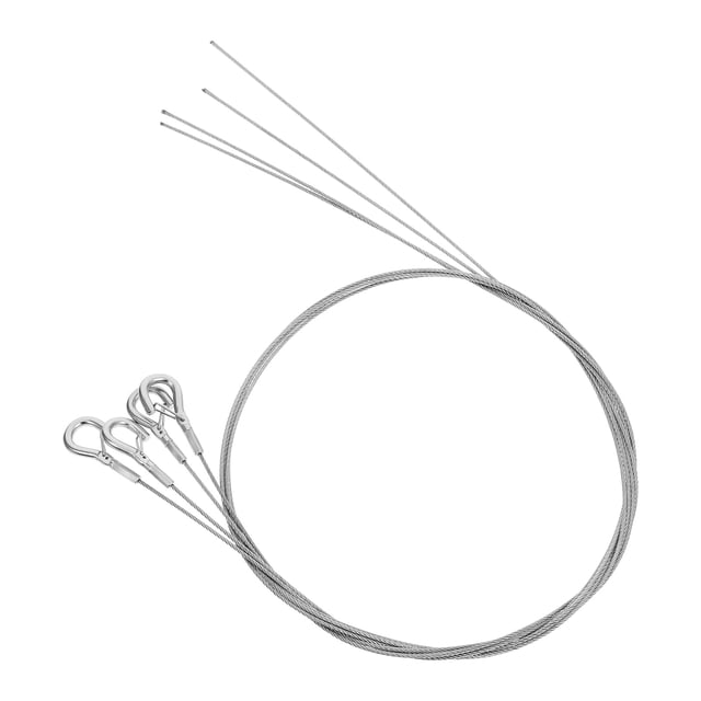 DEEPCRAFF 4Pcs Art Hanging System Plated Silver Stainless Steel Wire Rope Adjustable Secure Heavy Duty Kit