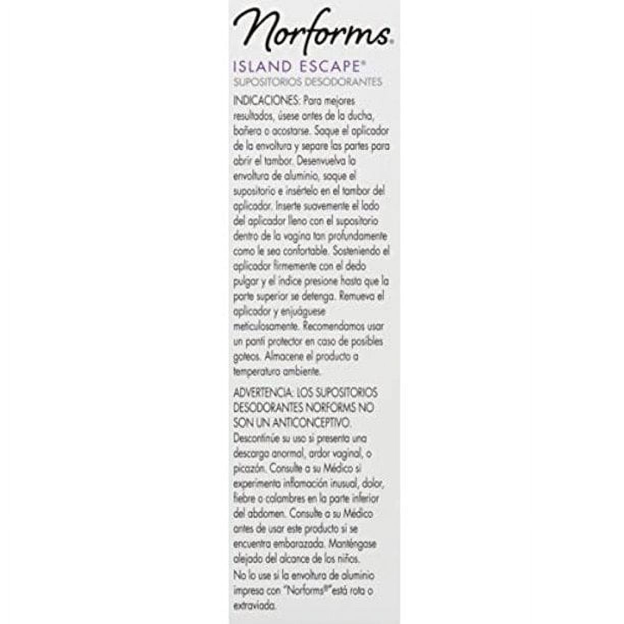 5 Pack - Norforms Suppositories Island Escape 12 Each