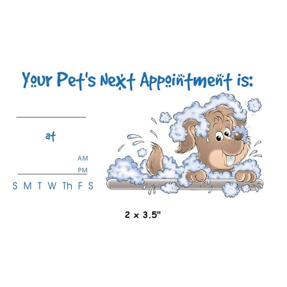 Pet Appointment Cards Vet Grooming Client Reminder Cards 2 x 3.5" 100 Ct Packs (100 Pack)