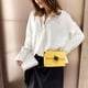 thumbnail image 3 of Bolsos de hombro con cadena de color sólido Bolso bandolera de cuero PU para mujer (Amarillo) Tmvgtek Oficina Multiescena Multifunción, 3 of 9