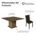thumbnail image 4 of Juego de Comedor MADESA Mesa Tablero de Madera 8 Sillas Marrón/Negro Marisa, 4 of 10