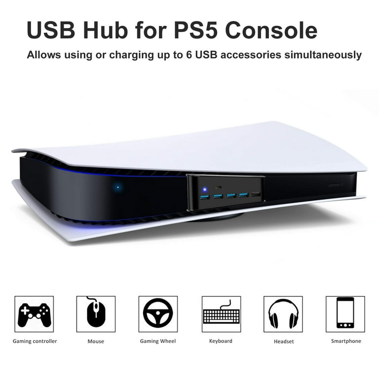 Outlaw Selvrespekt heroin EEEkit 5 USB Port Expand Hub for PS5 Console, USB High-Speed Expansion Hub  Charger Controller Adapter Connector Compatible with Playstation 5 PS5  Gaming Console, Expands Game Console Ports - Walmart.com
