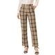 thumbnail image 1 of INSPIRE CHIC Pantalones a cuadros casuales para mujer, bolsillos, pierna recta, trabajo, oficina, pantalones caqui negro M, 1 of 5