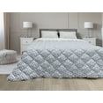 thumbnail image 1 of Geometric Down Alternative Comforter, Diamond Line Pattern with Vertical Lines Squares Modern Symmetric, Microfiber Quilt for All Season, 5 Sizes, Slate Blue White Blue, by Ambesonne, 1 of 3