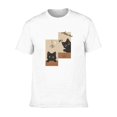 thumbnail image 6 of Men's Cat Portrait Illustration Graphic T-Shirt, Cotton Blend Crewneck Short Sleeve Casual Tee, 6 of 8