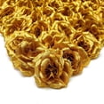 thumbnail image 1 of Flores artificiales de seda, cabezas de rosas, 50 piezas para sombreros, ropa, álbumes, decoración de bodas (dorado), 1 of 5