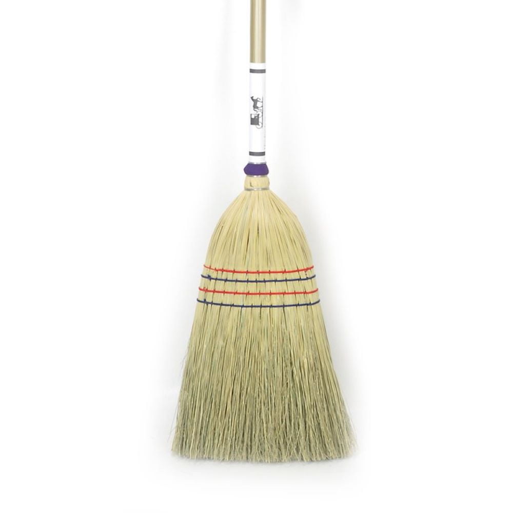 Red Flagged Indoor Heavy Duty Multi Surface Hard & Soft Floor 100% Handmade AW BROOMS Small Corn Wisk Brush Broom 11 Inch Blue AW038-AW0038 length 11 Inch wide 4.5 inch, Blue 