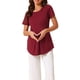 thumbnail image 1 of INSPIRE CHIC Camisetas de dormir para mujeres, casuales, de cuello redondo, de manga corta, ropa de casa, camiseta XS roja, 1 of 6