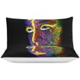 thumbnail image 3 of HAHDAXIA Colorful Mask Bedding Solid Comforter Set for All Seasons 3 Pieces(1 Comforter+2 Pillowcases) Soft Microfiber Bedding Set Full(79"x90"), 3 of 7