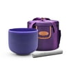 TOPFUND Violet A# Note Crystal Singing Bowl Pineal Chakra 10 inch with Heavy Duty Carrying Case and Suede Striker