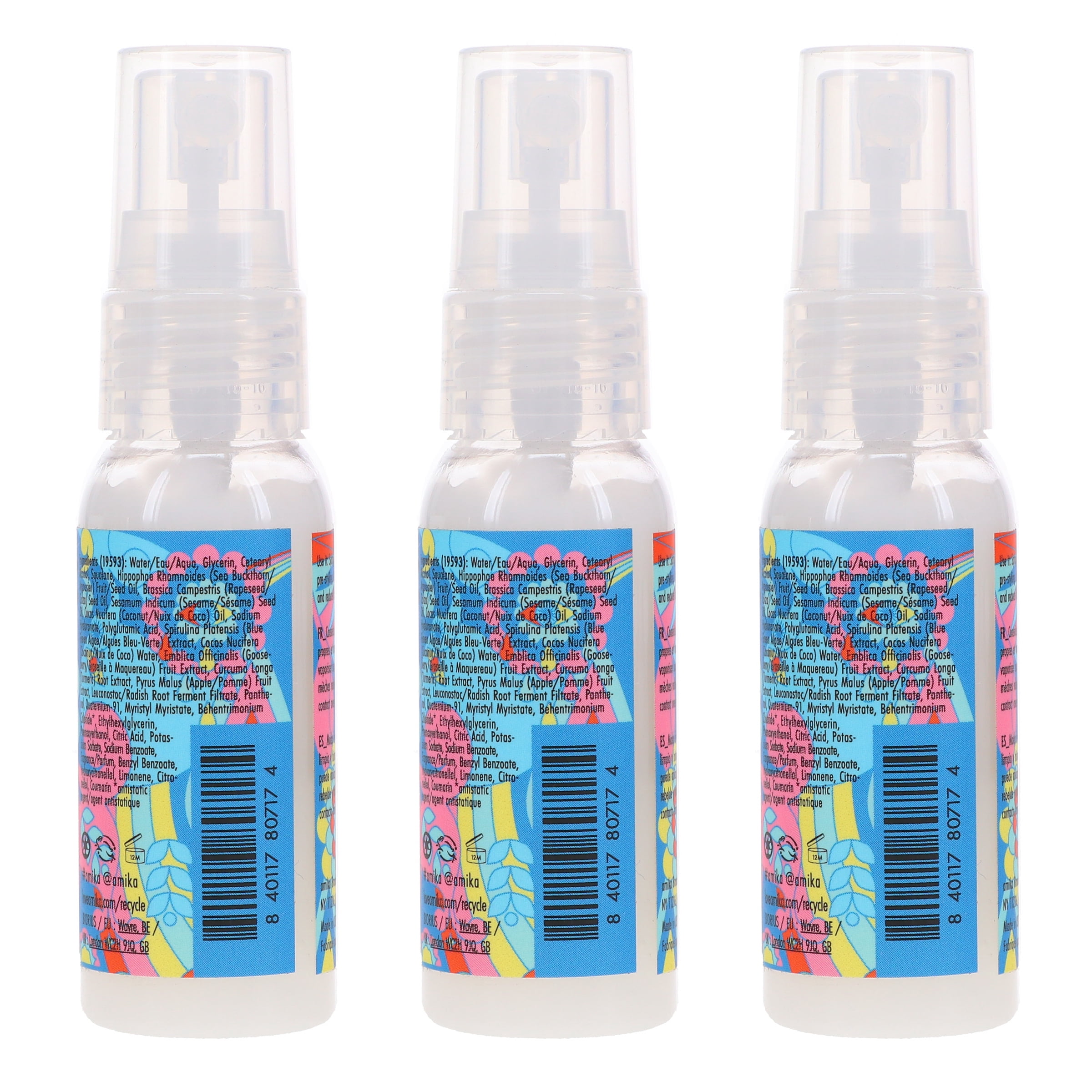 Amika Hydro Rush Intense Moisture Leave-in Conditioner 1 oz 3 Pack