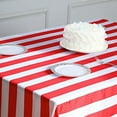 thumbnail image 5 of BalsaCircle 60" x 102" Red White Satin Stripes Rectangle Tablecloth Reception Dining Linens, 5 of 6