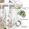 thumbnail image 4 of Spring Floral Shower Curtain, Colorful Watercolor Wild Flower Butterfly Plants Bathroom Curtains Rustic Bathtub Decor Machine Washable Waterproof Fabric with Hooks,72" Wx72 L, 4 of 6