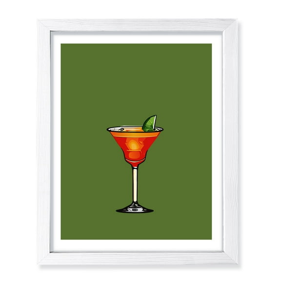 Designs ByLITA Cocktail, 8 x 10 White Wall Print (Framed) | Home Decor