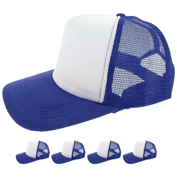 LOLIPPYY 5Pcs Lightweight Blue Mesh Baseball Caps Blank for Daily Outdoor Activities and Sublimation