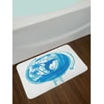 thumbnail image 2 of Dolphin Bath Mat, Tropical Theme Maritime Image Ocean Inspired Image Exotic Trees and Birds Print, Non-Slip Plush Mat Bathroom Kitchen Laundry Room Decor, 29.5 X 17.5 Inches, Blue Turquoise, Ambesonne, 2 of 2
