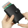thumbnail image 4 of Fashion Business Carbon Fiber Credit Card Holder Wallet Men Rfid Metal Thin Pop Up Minimalist Wallet Small Purse Metal Wallet Red, 4 of 6