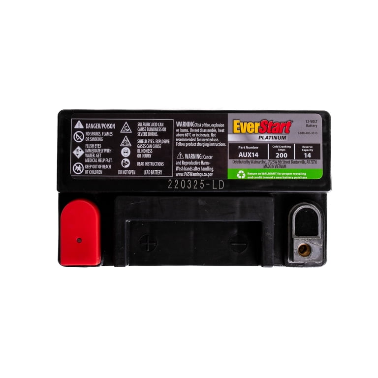 EverStart AUX14 AGM Auxiliary Start-Stop 12V Battery 200 CCA
