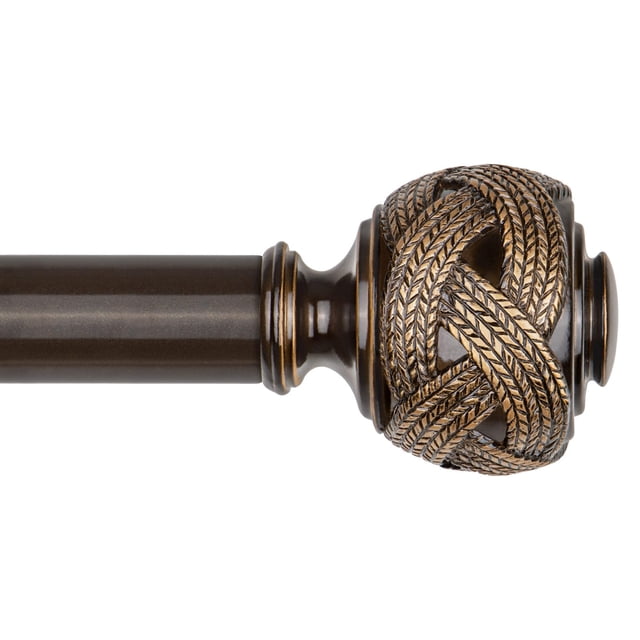 Barras de cortina largas para ventanas de 66 a 144 pulgadas barra de cortina resistente de 7/8 pulgadas varillas telescópicas de bronce con remates de