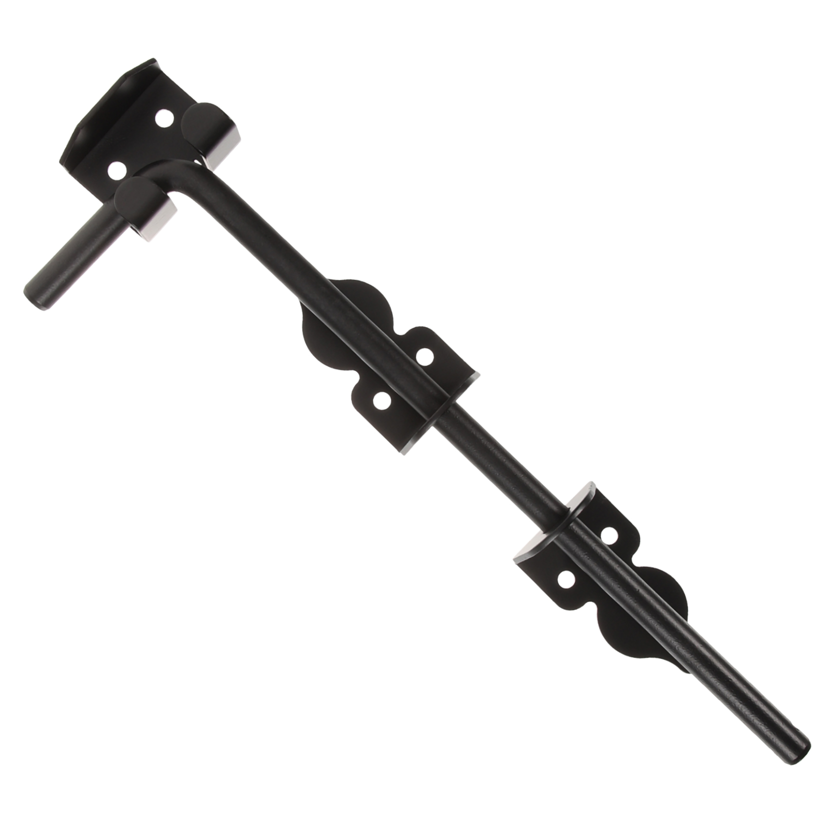LIOOBO Durable Black Floor Latch Gate Drop Rod with F Type Lock for Wooden Fence Hardware