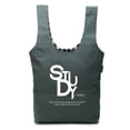 thumbnail image 1 of Vietsbay Women "STUDY" Vinyl Print Reversible Dark Green Canvas Tote Bag WAS_03, 1 of 1