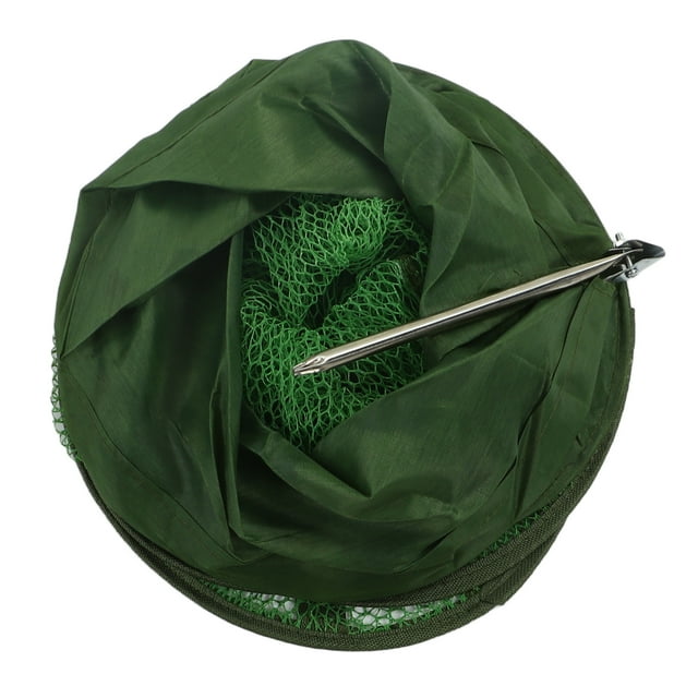 Collapsible Fishing Net Cage, Fishing Net Cage Cross Sewing Process Durable Universal Rotor Easy Drying Space Saving Scratch Prevention For Fishing Accessories S