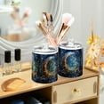 thumbnail image 3 of Yayeee 2 Pack Qtip Holder Bathroom Cotton Swab Canister with Lid Clear Dispenser Set, Crystal Moon, 3 of 6