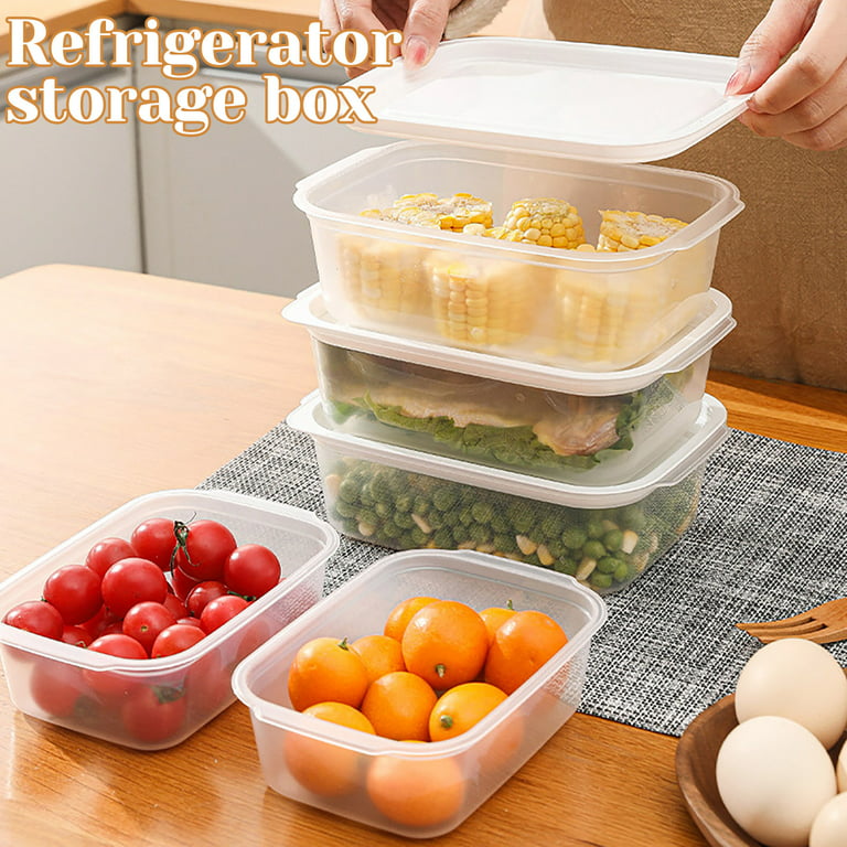 Food Storage Containers, Funtopia 8 Pcs Plastic Fruit Container for Fridge, BPA-Free Produce Saver for Fresh Vegetable, Meal Prep Container with Lids
