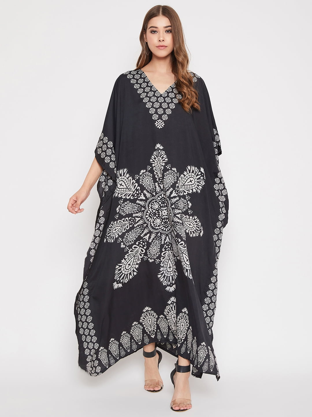 Women's Plus Size Polyester Kaftan Dresses for Women Casual Long ...
