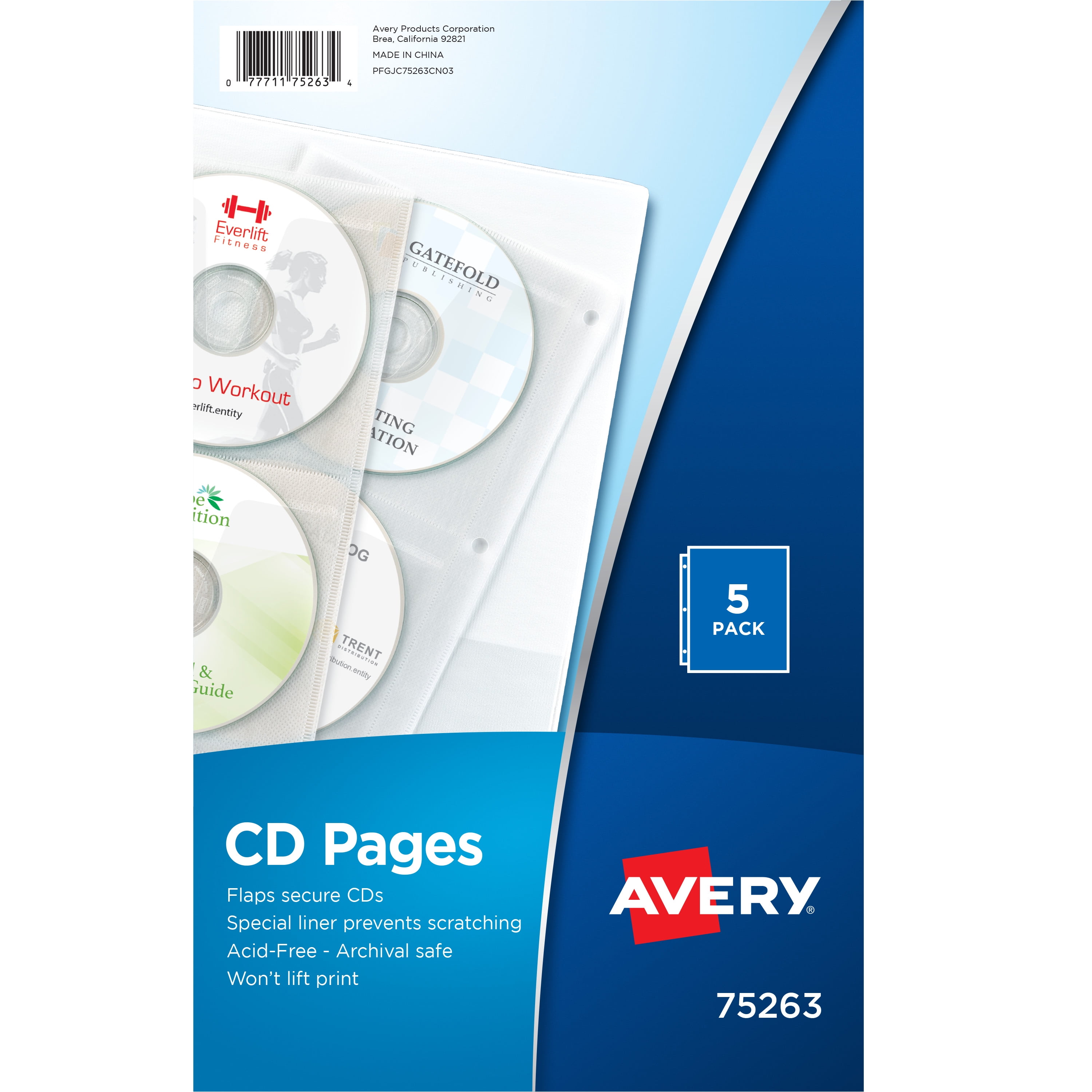 Standard Stores 4 Cds C-Line Deluxe Cd Ring Binder Storage Pages 10/Pack 