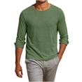thumbnail image 3 of Horkkom Mens Long Sleeve Tee Shirts Crew Neck Solid Color Lightweight T Shirt Breathable Comfy Casual Undershirts XXL, 3 of 9