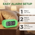 thumbnail image 4 of REGALWOVEN Oval Digital Alarm Clock for Bedroom, Alarms with Big Numbers Display, Adjustable Alarm Snooze Green, 4 of 7