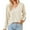 Beige, variant on WREESH Womens Fashion Flowy Tops Solid Color V-Neck Long Sleeve Lace Button Loose T-Shirt Pullover Wine