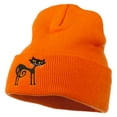 thumbnail image 2 of Black Cat Embroidered Long Beanie - Orange OSFM, 2 of 5